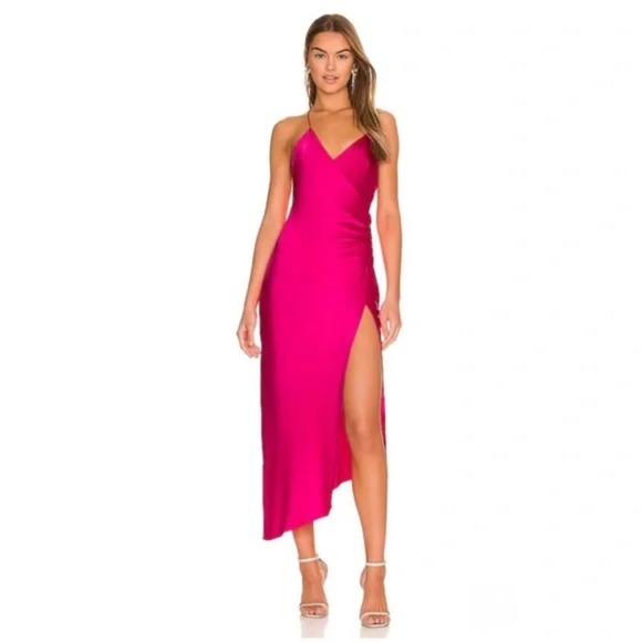 SER.OY.A EMMA SILK DRESS FUCHSIA SZ Small NWT $395 - Picture 7 of 14